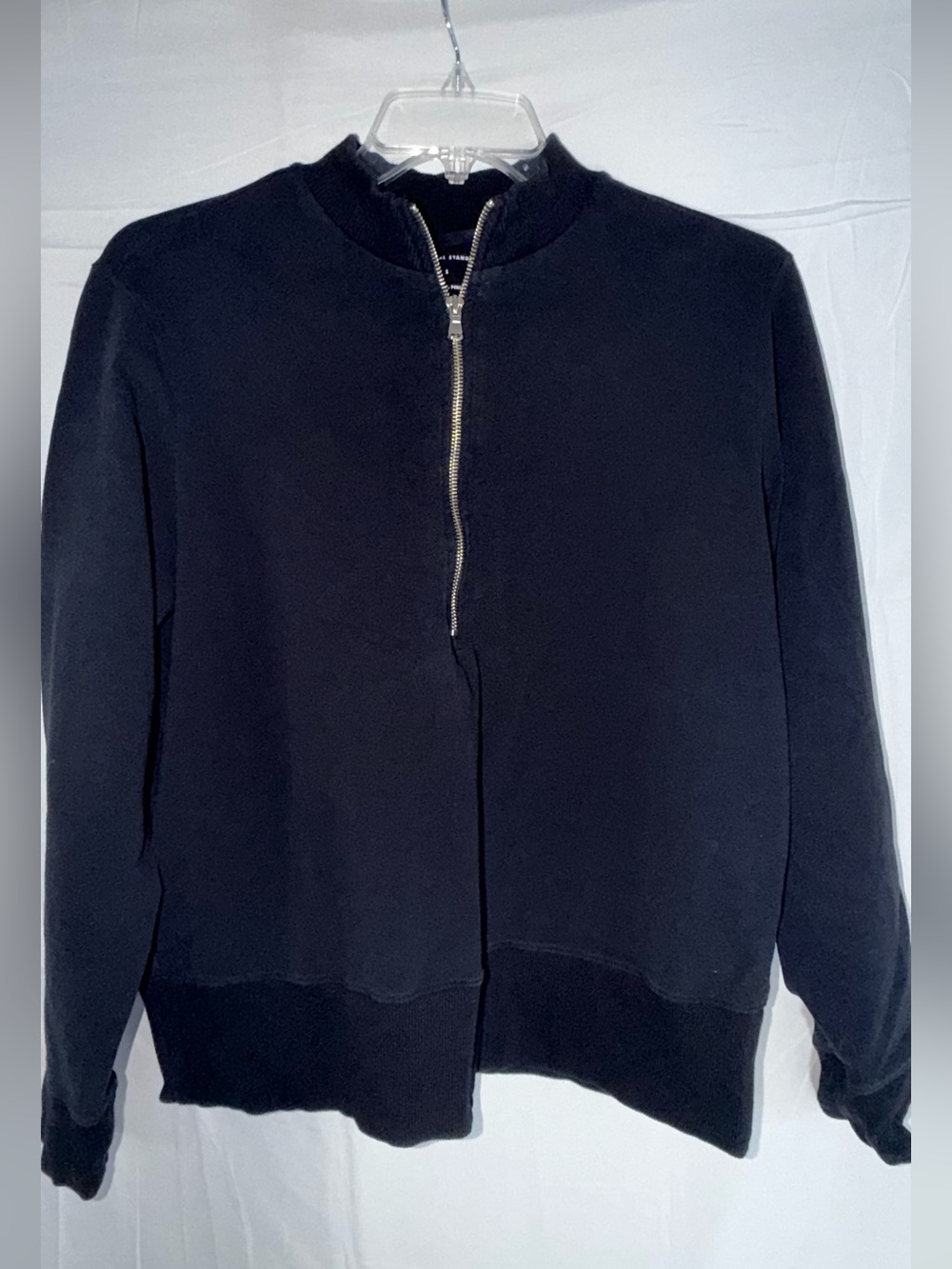 Universal Standard Zoe Half Zip Funnel Neck Pullover Sweatshirt Sz S Black - Picture 6 of 10